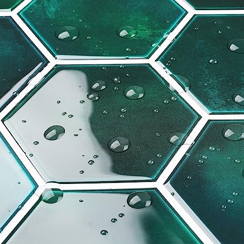 Livelynine Klebefliesen Grün 3D Fliesenaufkleber Badezimmer Grün 32 Stück Selbstklebende Fliesen Küche Wand 30.5x30.5CM Hexagon Fliesen Selbstklebend Küche Selbstklebende Wandfliesen Bad Fliesenfolie Livelynine Klebefliesen Grün 3D Fliesenaufkleber Badezimmer Grün 32 Stück Selbstklebende Fliesen Küche Wand 30.5x30.5CM Hexagon Fliesen Selbstklebend Küche Selbstklebende Wandfliesen Bad Fliesenfolie von Livelynine