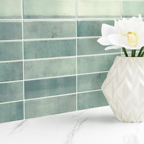 Livelynine Klebefliesen Grün 3D Fliesenaufkleber Küche Grün 30x30CM 32 Stück Wandfliesen Selbstklebend Badezimmer Küchenrückwand Hellgrün PVC Fliesen Selbstklebend Bad Wand Fliesenfolie Kamin 3D Livelynine Klebefliesen Grün 3D Fliesenaufkleber Küche Grün 30x30CM 32 Stück Wandfliesen Selbstklebend Badezimmer Küchenrückwand Hellgrün PVC Fliesen Selbstklebend Bad Wand Fliesenfolie Kamin 3D von Livelynine
