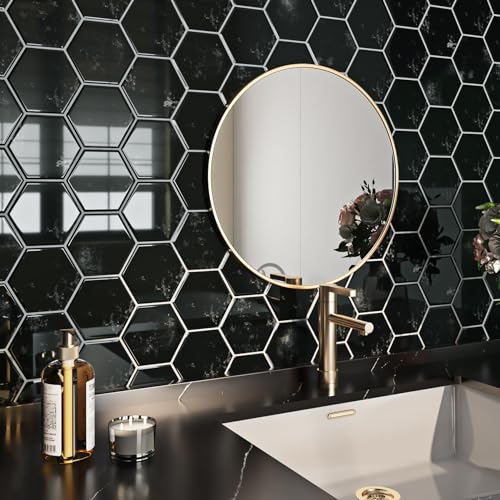Livelynine Klebefliesen Küche Schwarz 3D Fliesenaufkleber Bad 30x30 Hexagon Fliesen Selbstklebend Küchenrückwand Wasserfest Wandfliesen Selbstklebend Badezimmer Anthrazit Schwarz Fliesenfolie, 4 Stück Livelynine Klebefliesen Küche Schwarz 3D Fliesenaufkleber Bad 30x30 Hexagon Fliesen Selbstklebend Küchenrückwand Wasserfest Wandfliesen Selbstklebend Badezimmer Anthrazit Schwarz Fliesenfolie, 4 Stück von Livelynine