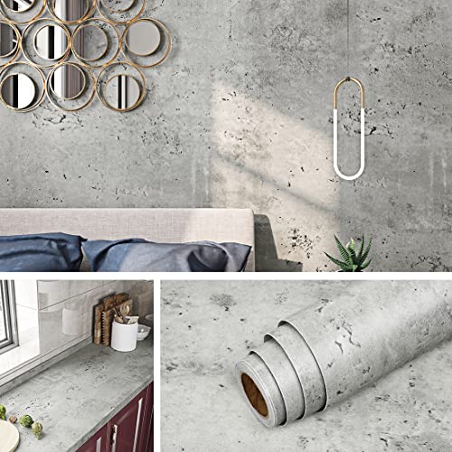 Livelynine Klebefolie Küche Betonoptik Grau 40CMx5M Abwaschbar Folie Arbeitsplatte Küche Grau Selbstklebende Folie Betonoptik Schlafzimmer Esszimmer Wohnwand Möbelfolie Selbstklebend Küchenschränke Livelynine Klebefolie Küche Betonoptik Grau 40CMx5M Abwaschbar Folie Arbeitsplatte Küche Grau Selbstklebende Folie Betonoptik Schlafzimmer Esszimmer Wohnwand Möbelfolie Selbstklebend Küchenschränke von Livelynine