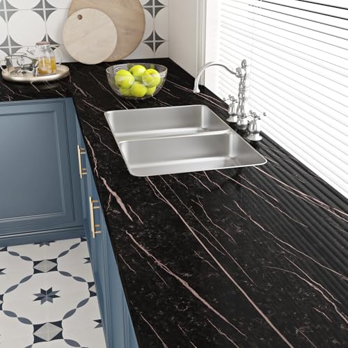 Livelynine Klebefolie Möbel Schwarz Marmor Folie Arbeitsplatte Küche Marmor Schwarz Möbelfolie Selbstklebend Küche Badezimmer Schrank Folie für Möbel Tisch Tapete Selbstklebend Marmoroptik 40CMx2M Livelynine Klebefolie Möbel Schwarz Marmor Folie Arbeitsplatte Küche Marmor Schwarz Möbelfolie Selbstklebend Küche Badezimmer Schrank Folie für Möbel Tisch Tapete Selbstklebend Marmoroptik 40CMx2M von Livelynine