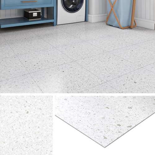 Livelynine PVC Bodenbelag Selbstklebend Fliesenoptik Terrazzo Vinylboden Badezimmer Wasserdicht Hellgrau 30x30CM Bodenfliesen Küche PVC Boden Flur, 4 Fliesen Livelynine PVC Bodenbelag Selbstklebend Fliesenoptik Terrazzo Vinylboden Badezimmer Wasserdicht Hellgrau 30x30CM Bodenfliesen Küche PVC Boden Flur, 4 Fliesen von Livelynine