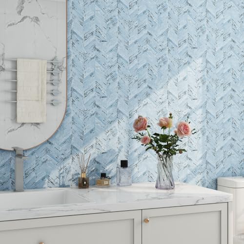 Livelynine Selbstklebende Tapete Blau Fischgrätenmuster Klebefolie Möbel Blau Grau Weiß Tapete Selbstklebend Wand Schlafzimmer Badezimmer Wasserfest Möbelfolie Selbstklebend Shrank Kommode 40CMx2M Livelynine Selbstklebende Tapete Blau Fischgrätenmuster Klebefolie Möbel Blau Grau Weiß Tapete Selbstklebend Wand Schlafzimmer Badezimmer Wasserfest Möbelfolie Selbstklebend Shrank Kommode 40CMx2M von Livelynine