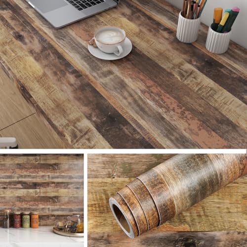 Livelynine Selbstklebende Tapete Holzoptik Braun Rustic 40CMx10M Folie Arbeitsplatte Küche Klebefolie Möbel Holzoptik Bunt Folie für Möbel Tisch Schrank Küchenrückwand Klebefolie Arbeitsplatte Küche Livelynine Selbstklebende Tapete Holzoptik Braun Rustic 40CMx10M Folie Arbeitsplatte Küche Klebefolie Möbel Holzoptik Bunt Folie für Möbel Tisch Schrank Küchenrückwand Klebefolie Arbeitsplatte Küche von Livelynine