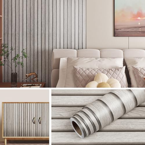 Livelynine Selbstklebende Tapete Holzoptik Paneele 3D Wandpaneele Selbstklebend Holzoptik Grau Weiß Abwaschbare Tapete Holz Optik Wand Wohnzimmer Schlafzimmer Bad Klebefolie Möbel Holz Schrank 40CMx2M Livelynine Selbstklebende Tapete Holzoptik Paneele 3D Wandpaneele Selbstklebend Holzoptik Grau Weiß Abwaschbare Tapete Holz Optik Wand Wohnzimmer Schlafzimmer Bad Klebefolie Möbel Holz Schrank 40CMx2M von Livelynine