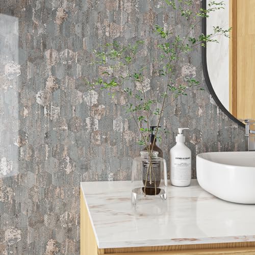 Livelynine Selbstklebende Tapete Küchenwand Marmor Grau 40CMx10M Klebefolie Arbeitsplatte Küche Grau Gold Marmor Tapete für Wand Badezimmer Klebefolie Küchenrückwand Hexagon Folie für Möbel Schrank Livelynine Selbstklebende Tapete Küchenwand Marmor Grau 40CMx10M Klebefolie Arbeitsplatte Küche Grau Gold Marmor Tapete für Wand Badezimmer Klebefolie Küchenrückwand Hexagon Folie für Möbel Schrank von Livelynine