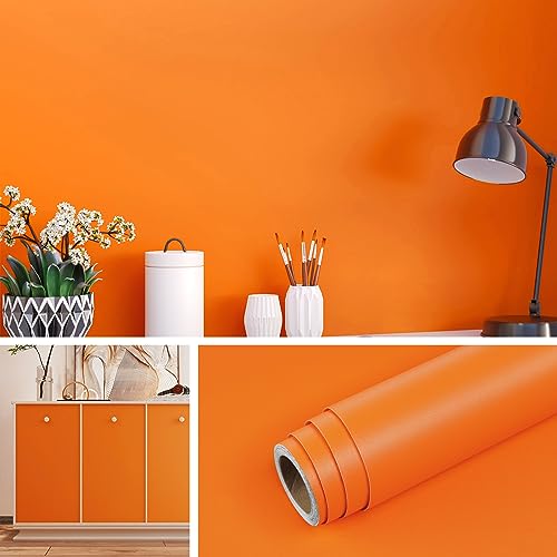 Livelynine Selbstklebende Tapete Retro Orange 40CMx5M Abwaschbare Tapete Selbstklebend Wohnzimmer Schlafzimmer Flur Wand Orange Uni Selbstklebende Folie Matt Tisch Schränke Dekofolie Möbelfolie Kinder Livelynine Selbstklebende Tapete Retro Orange 40CMx5M Abwaschbare Tapete Selbstklebend Wohnzimmer Schlafzimmer Flur Wand Orange Uni Selbstklebende Folie Matt Tisch Schränke Dekofolie Möbelfolie Kinder von Livelynine