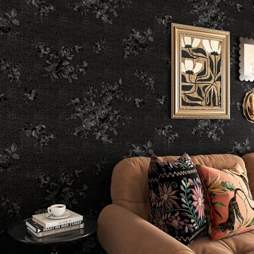 Livelynine Tapete Blumen Vintage Schwarz 40CMx10M Selbstklebende Tapete Schlafzimmer Mädchen Wohnzimmer Kinderzimmer Klebefolie Schwarz Blumen Floral Landhaus Wand Tapeten Möbelfolie Selbstklebend Livelynine Tapete Blumen Vintage Schwarz 40CMx10M Selbstklebende Tapete Schlafzimmer Mädchen Wohnzimmer Kinderzimmer Klebefolie Schwarz Blumen Floral Landhaus Wand Tapeten Möbelfolie Selbstklebend von Livelynine