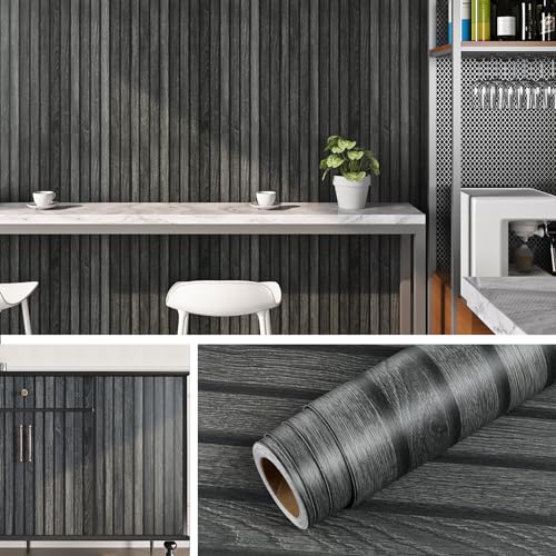 Livelynine Tapete Selbstklebend 3D Effekt Holzoptik 40CMx10M Selbstklebende Tapete Holzoptik Paneele Anthrazit Grau Abwaschbare Selbstklebende Wandpaneele Holz Schwarz Möbelfolie Selbstklebend Holz Livelynine Tapete Selbstklebend 3D Effekt Holzoptik 40CMx10M Selbstklebende Tapete Holzoptik Paneele Anthrazit Grau Abwaschbare Selbstklebende Wandpaneele Holz Schwarz Möbelfolie Selbstklebend Holz von Livelynine