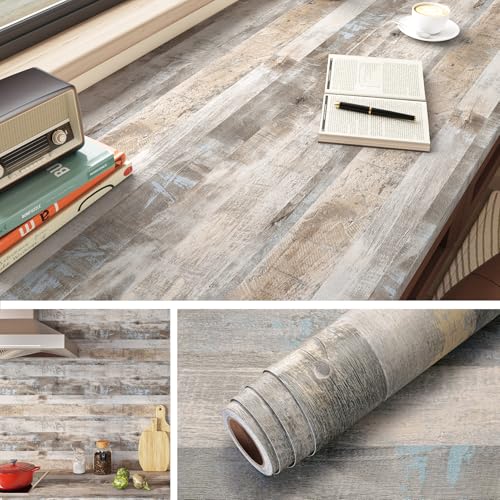 Livelynine Tapete Selbstklebend Holzoptik Tapete Grau Braun Schlafzimmer 40CMx5M Tapete Holzoptik Selbstklebend Küchenrückwand Bad Wand Tapeten Klebefolie Holzoptik Rustikal Schreibtisch Wandpaneele Livelynine Tapete Selbstklebend Holzoptik Tapete Grau Braun Schlafzimmer 40CMx5M Tapete Holzoptik Selbstklebend Küchenrückwand Bad Wand Tapeten Klebefolie Holzoptik Rustikal Schreibtisch Wandpaneele von Livelynine