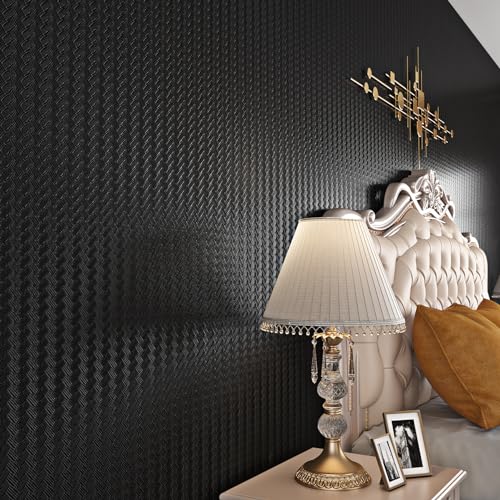 Livelynine Tapete Selbstklebend Wand Schlafzimmer Badezimmer Schwarz Strukturierte Klebefolie Wand Selbstklebend Schwarz Flechtoptik 40CMx10M Folie für Möbel Küche Möbelfolie Selbstklebende Schwarze Livelynine Tapete Selbstklebend Wand Schlafzimmer Badezimmer Schwarz Strukturierte Klebefolie Wand Selbstklebend Schwarz Flechtoptik 40CMx10M Folie für Möbel Küche Möbelfolie Selbstklebende Schwarze von Livelynine