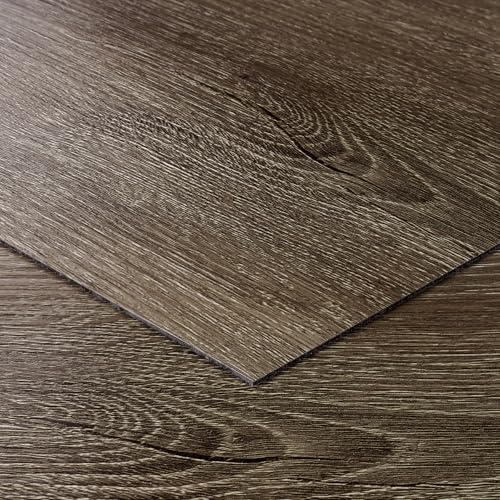 Livelynine Vinylboden Selbstklebend Holzoptik Eiche PVC Bodenbelag Selbstklebend Fliesenoptik 30x30CM 16 Fliesen Wasserfest Laminatboden Dunkel Bodenfliesen Selbstklebend Braun Bad Küche Wohnzimmer von Livelynine