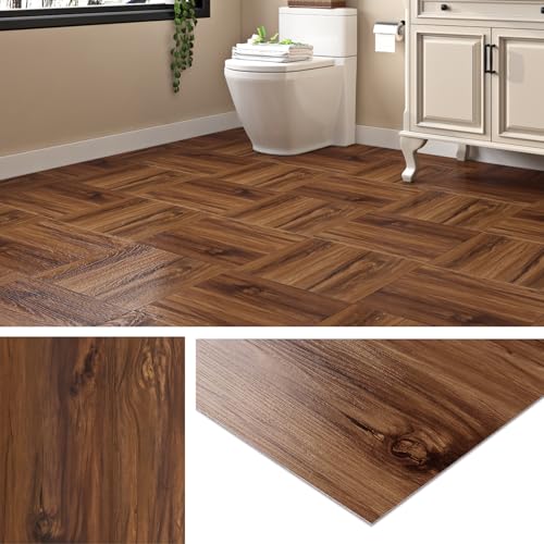 Livelynine Vinylboden Selbstklebend Holzoptik Natur PVC Bodenbelag Selbstklebend Fliesen Für Badezimmer Küche 30x30CM 16-Fliesen Wasserfest PVC Fliesen Selbstklebend Boden Bad Flur Wohnzimmer Braun Livelynine Vinylboden Selbstklebend Holzoptik Natur PVC Bodenbelag Selbstklebend Fliesen Für Badezimmer Küche 30x30CM 16-Fliesen Wasserfest PVC Fliesen Selbstklebend Boden Bad Flur Wohnzimmer Braun von Livelynine