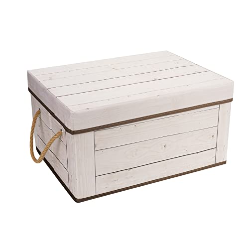 Livememory Dekorative Aufbewahrungsbox mit Deckel Stoff Aufbewahrungskorb mit Deckel und Griffen für Schrank, Büro, Schlafzimmer, Spielzeug - L 30 x B 30 x H 20 cm (nicht aus Holz) von Livememory