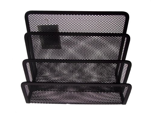 Briefständer / 3 Fächer / Größe: 175 x 175 x 80mm / Farbe: schwarz von Livepac-Office