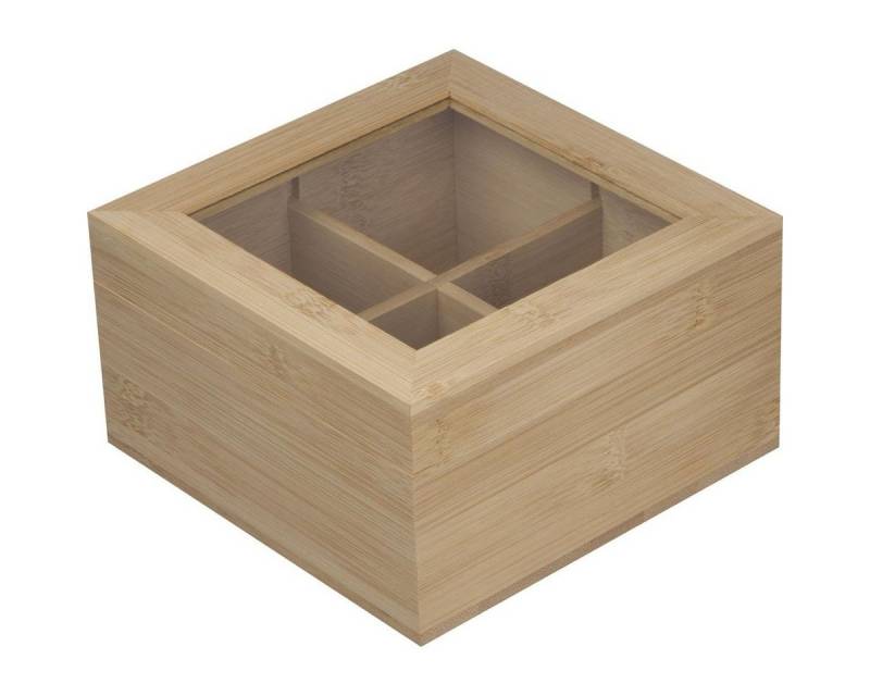 Macma Teebox Teeaufbewahrungsbox aus Bambus mit Glasdeckel für 40 Teebeutel von Macma