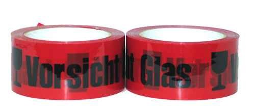 Paketband Packband Warnband Vorsicht Glas 66mx50mm leise abrollend von Livepac Office