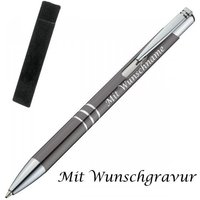 Kugelschreiber Mit Gravur/Aus Metall Velouretui Farbe Anthrazit von LivepacOffice