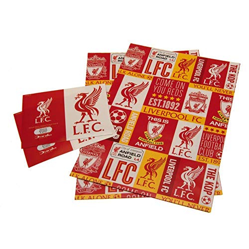 Liverpool F.C. Offizielles Liverpool Football Club Geschenkpapier, inklusive 2 Bögen und 2 Geschenkanhänger, mehrfarbig, b01gwplv von Liverpool FC