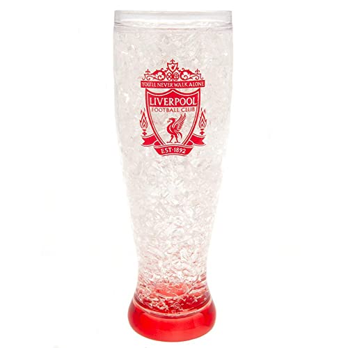 Liverpool FC - Schlankes Design Gefrierschrank Bierglas (Einheitsgröße) (Transparent, Rot) von Liverpool FC