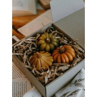 3Er Set Kerzen in Kürbisform, Halloween-Kerze Aus Bienenwachs, Halloween-Kürbis-Dekor, Thanksgiving-Herbstdekoration, Herbstkerzen von Livesimply2022