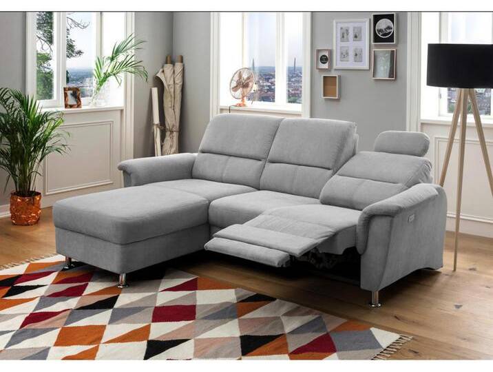 Ecksofa mit Relaxfunktion + USB Anschluss Parole, Mikrofaser, L-Form, Silber, 231 cm breit, 165 cm tief Ecksofa mit Relaxfunktion + USB Anschluss Parole, Mikrofaser, L-Form, Silber, 231 cm breit, 165 cm tief von Livetastic