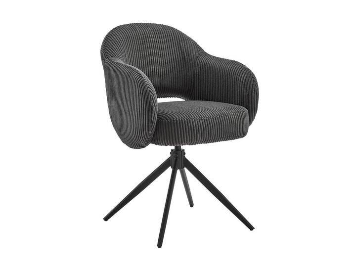 Livetastic ARMLEHNSTUHL, Dunkelgrau, Drehteller, 58x84x60 cm, Sitzfläche 360° drehbar, Stühle von Livetastic