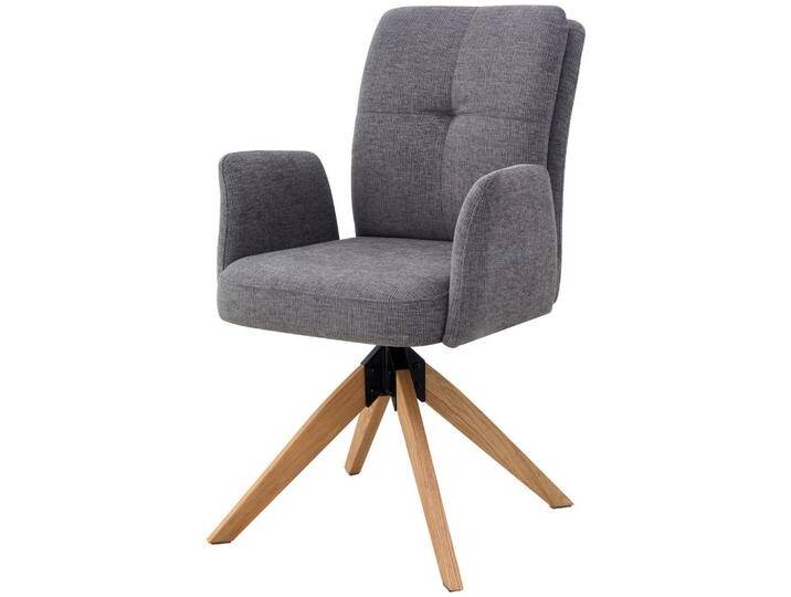 Livetastic ARMLEHNSTUHL, Grau, Holz, Metall, Eiche, Pappel, massiv, Sperrholz, Flachrohr, 60x94x66 cm, Sitzfläche 360° drehbar, Stühle Livetastic ARMLEHNSTUHL, Grau, Holz, Metall, Eiche, Pappel, massiv, Sperrholz, Flachrohr, 60x94x66 cm, Sitzfläche 360° drehbar, Stühle von Livetastic