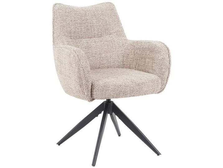 Livetastic ARMLEHNSTUHL, Graubraun, Stativgestell, 63x88x63 cm, Sitzfläche 360° drehbar, automatische Rückholfunktion, Stühle von Livetastic
