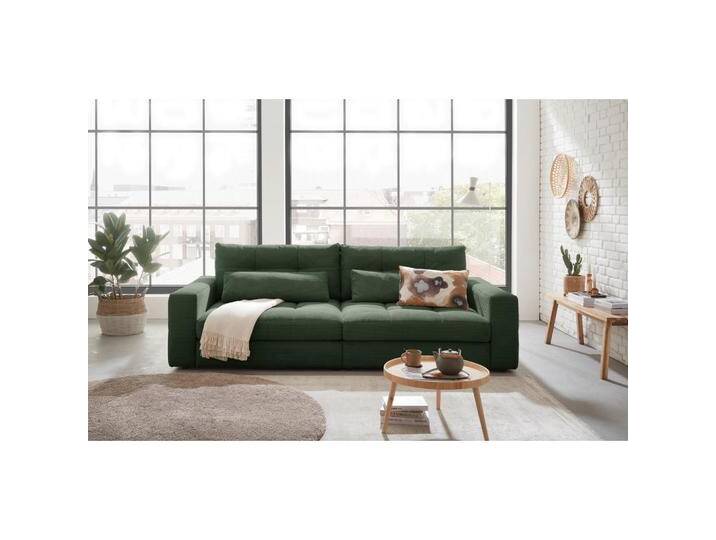 Livetastic BIGSOFA JASPER, Dunkelgrün, 3-Sitzer, Füllung: Schaumstoffflocken,Schaumstoffflocken, 265x94x122 cm, Made in EU, Rücken echt, Armteil von Livetastic