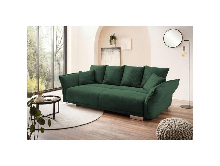 Livetastic BIGSOFA Pera, Dunkelgrün, 4-Sitzer, Füllung: Schaumstoff, 242x71x90 cm, Made in EU, Rücken echt, Wohnzimmer, Sofas & Couches, Sofas, von Livetastic