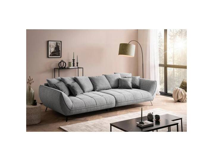 Livetastic BIGSOFA TRITON, Hellgrau, 4-Sitzer, Füllung: Silikon,Silikon, Schaumstoffflocken,Silikon, 311x95x130 cm, Made in EU, Rücken echt, Livetastic BIGSOFA TRITON, Hellgrau, 4-Sitzer, Füllung: Silikon,Silikon, Schaumstoffflocken,Silikon, 311x95x130 cm, Made in EU, Rücken echt, von Livetastic
