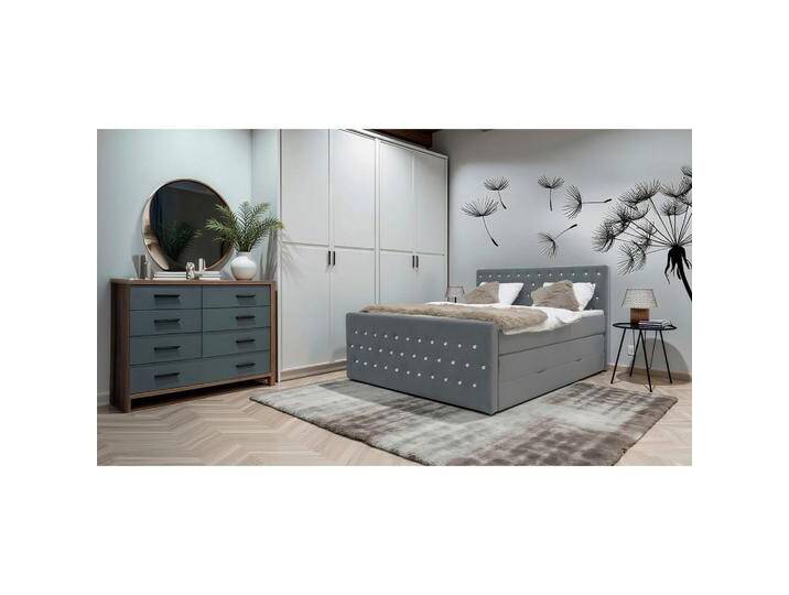 Livetastic BOXSPRINGBETT, Graphit, H2 + H3, Höhe ca. 18 cm, 180x200 cm, Bettkasten, gepolstertes Kopfteil, Topper durchgehend, in verschiedenen Größen von Livetastic
