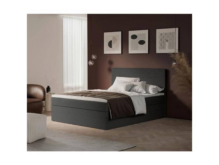 Livetastic Boxbett, Dunkelgrau, Tanne,Tanne, massiv, H3, Höhe ca. 17 cm, 140x200 cm, gepolstertes Kopfteil, Topper durchgehend, in verschiedenen Livetastic Boxbett, Dunkelgrau, Tanne,Tanne, massiv, H3, Höhe ca. 17 cm, 140x200 cm, gepolstertes Kopfteil, Topper durchgehend, in verschiedenen von Livetastic