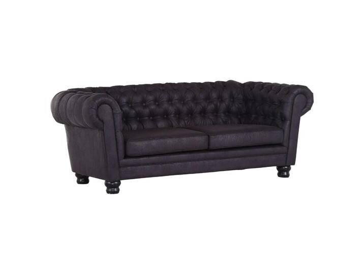 Livetastic CHESTERFIELD-SOFA, Dunkelgrau, Used look, 3-Sitzer, 203x79x93 cm, Made in EU, Wohnzimmer, Sofas & Couches, Sofas, Bigsofas von Livetastic