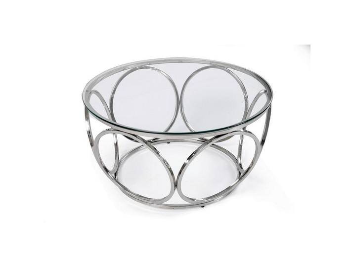 Livetastic COUCHTISCH, Klar, Silber, Glas, rund, rund, 80x40x80 cm, Wohnzimmer, Wohnzimmertische, Couchtische von Livetastic