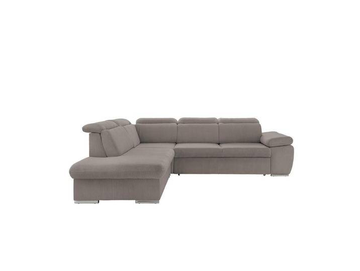 Livetastic ECKSOFA, Graubraun, 5-Sitzer, Ottomane links, 283x228 cm, seitenverkehrt erhältlich, Schlafen auf Sitzhöhe, Rücken echt, Wohnzimmer, Sofas von Livetastic