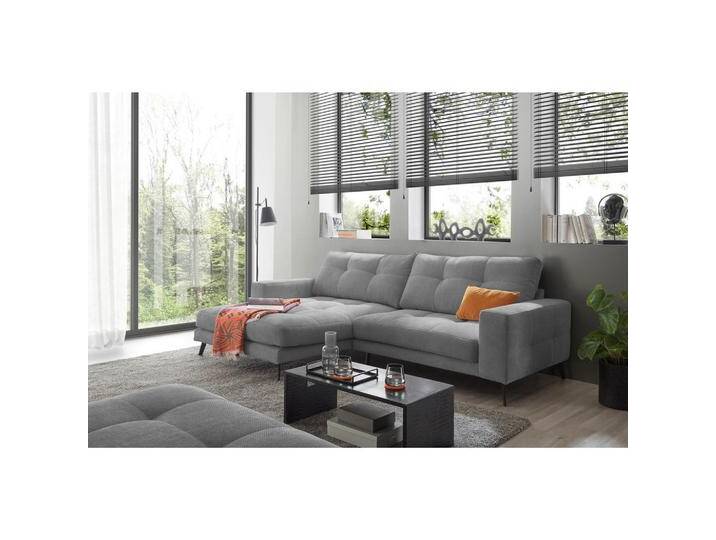 Livetastic ECKSOFA ROCKPORT, Grau, 3-Sitzer, Füllung: Schaumstoffflocken, Ottomane links, L-Form, 247x171 cm, Made in EU, Rücken echt, Armteil links, Livetastic ECKSOFA ROCKPORT, Grau, 3-Sitzer, Füllung: Schaumstoffflocken, Ottomane links, L-Form, 247x171 cm, Made in EU, Rücken echt, Armteil links, von Livetastic