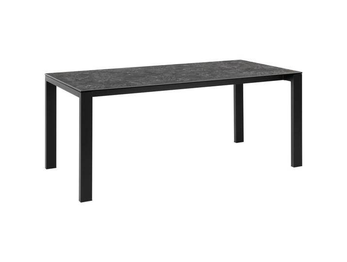 Livetastic ESSTISCH, Schwarz, Dunkelgrau, Metall, Keramik, rechteckig, Flachrohr, 90x75x180 cm, Esszimmer, Tische, Esstische, Esstische Keramik von Livetastic