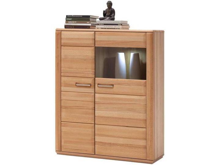 Livetastic HIGHBOARD, Buche, Metall, Kernbuche, furniert,teilmassiv,massiv, 6 Fächer, 107x131x38 cm, Made in EU, Beimöbel erhältlich, Holzmöbel, von Livetastic