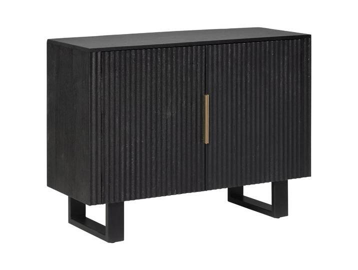Livetastic KOMMODE, Schwarz, Metall, Akazie, massiv, 2 Fächer, 110x80x40 cm, Wohnzimmer, Kommoden & Sideboards, Kommoden von Livetastic