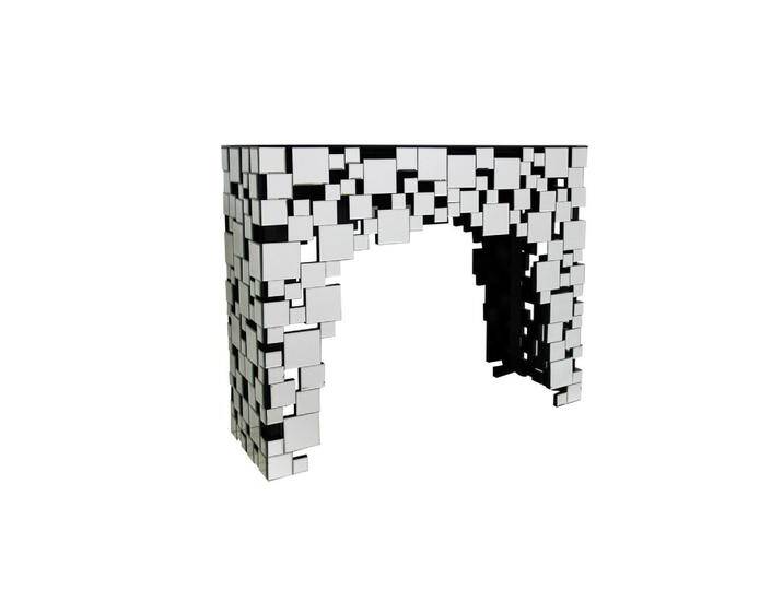 Livetastic KONSOLENTISCH, Silber, Glas, Abstraktes, rechteckig, eckig, 35.5x91x111 cm, Wohnzimmer, Wohnzimmertische, Konsolentische von Livetastic