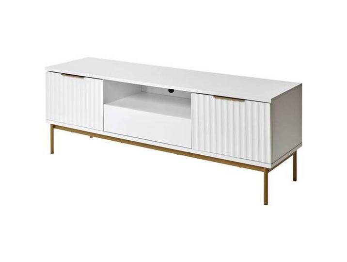 Livetastic LOWBOARD, Weiß, Gold, Metall, 1 Schubladen, 140x50x50 cm, Beimöbel erhältlich, stehend, Wohnzimmer, Wohnwände, Lowboards von Livetastic