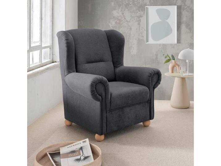 Livetastic OHRENSESSEL Torello, Anthrazit, Buche, Uni, 92x102x89 cm, Made in EU, erweiterbar (Typenauswahl), Stühle von Livetastic
