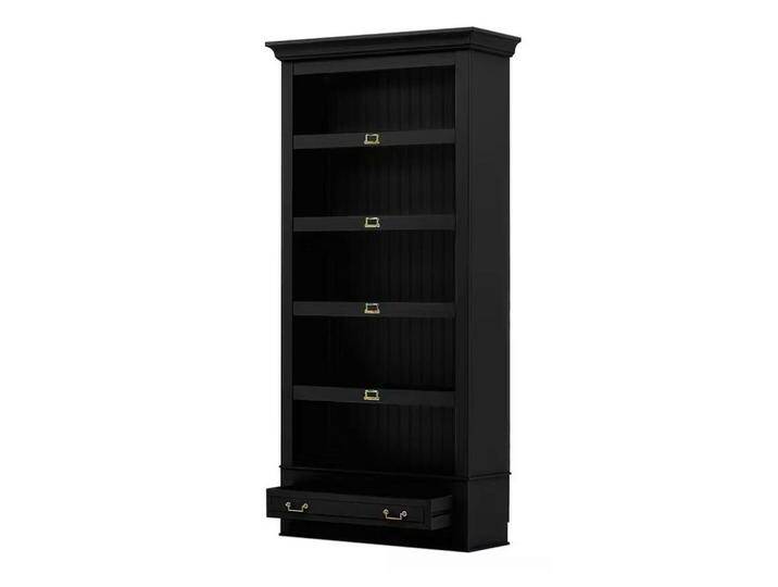 Livetastic REGAL UrbanClass, Schwarz, Metall, Pinie, massiv, 4 Fächer, 1 Schubladen, 117x238.5x46.5 cm, Wohnzimmer, Regale, Bücherregale von Livetastic