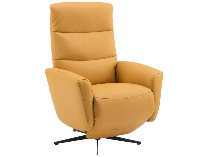 Livetastic RELAXSESSEL, Gelb, Echtleder, Rindleder, 76x112x80 cm, Relaxfunktion, Stühle von Livetastic