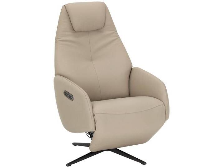 Livetastic RELAXSESSEL, Grau, Beige, Echtleder, Rindleder, 73x112x86 cm, Relaxfunktion, USB-C-Anschluss, USB-Anschluss, Stühle von Livetastic