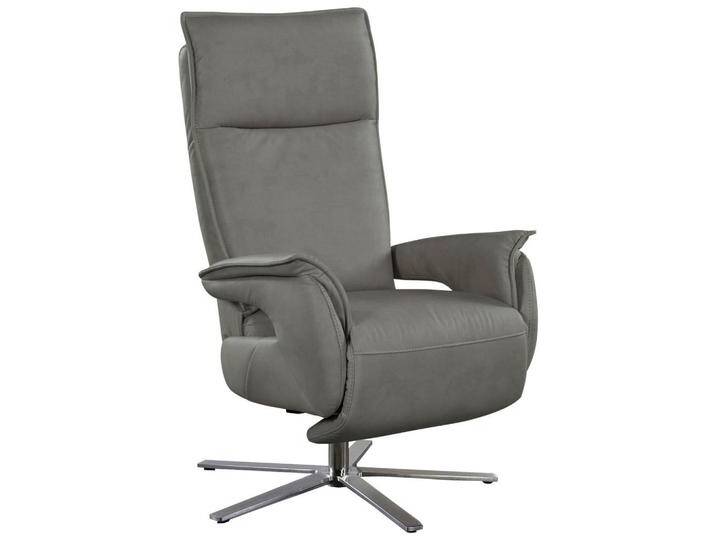 Livetastic RELAXSESSEL, Grau, Echtleder, Nappaleder, 77x116x80 cm, Made in EU, Relaxfunktion, Stühle von Livetastic