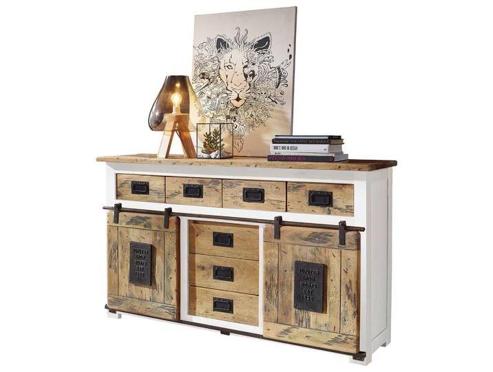 Livetastic SIDEBOARD, Braun, Schwarz, Weiß, Holz, Mangoholz,Mangoholz,Mangoholz,Mangoholz,Mangoholz,Mangoholz, von Livetastic