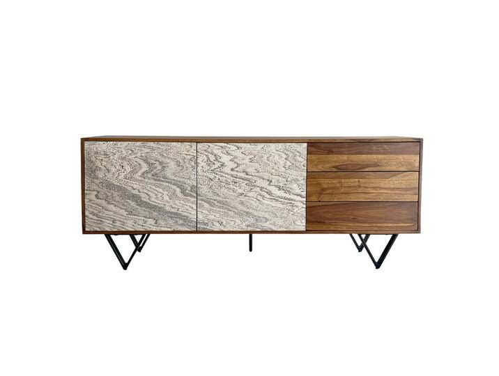 Livetastic SIDEBOARD, Sheesham, Holz, Sheesham, massiv, 2 Fächer, 3 Schubladen, 175x71x40 cm, stehend, handgemacht, Schlafzimmer, Schlafzimmer von Livetastic